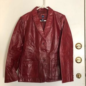 Red Leather Blazer/Jacket